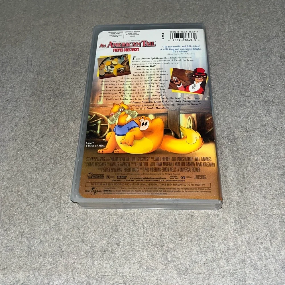 💙 An American Tail Fievel Goes West VHS Movie